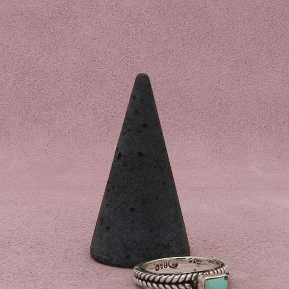 sterling silver vintage hand crafted turquoise stack band ring size 8.5 - Picture 3 of 3